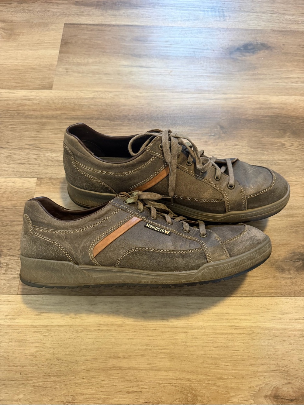Mephisto City Hiker Rodrigo Shoes Men's 12 Brown Comfort Leather Lace Up Sneaker